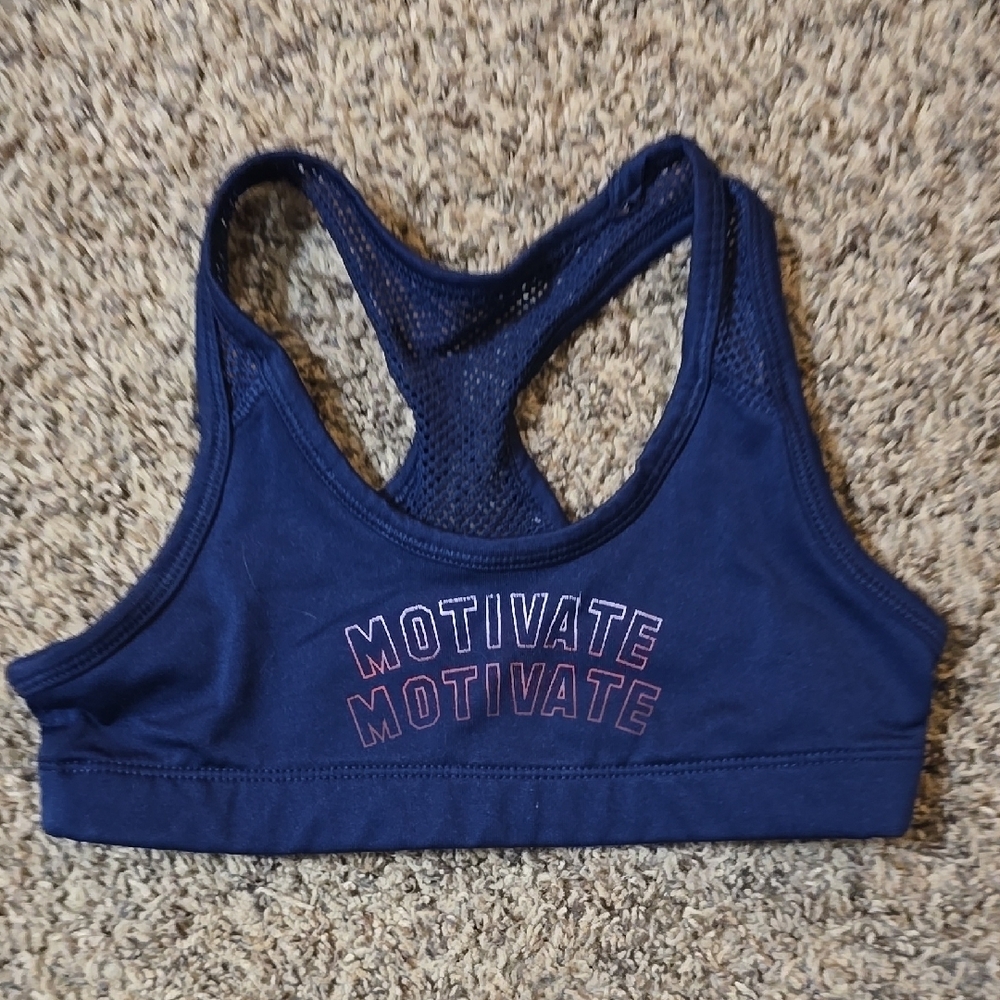 Girl's Motivate Navy Blue Sports Bra